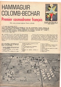 Article de Pierre Louis, « Hammaguir, Colomb-Béchar. Premier cosmodrome français », Tintin, n° 917, 17 mai 1966, p. 25.