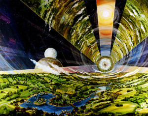 Colonie spatiale selon G. K. O'Neill (c) Rick Guidice, NASA Ames Research Center